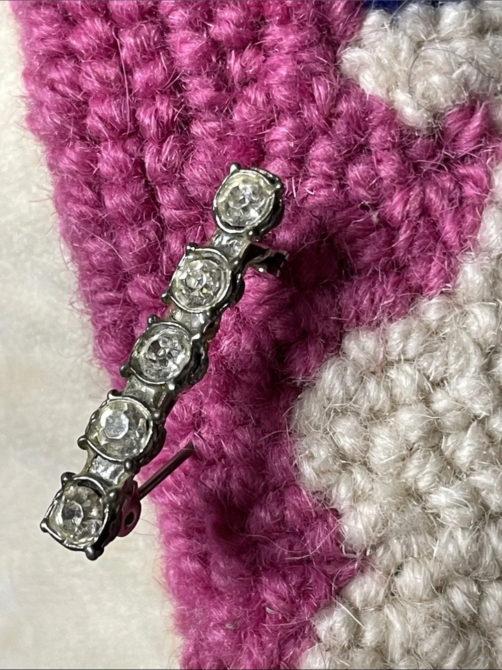 Vintage crystal bar pin